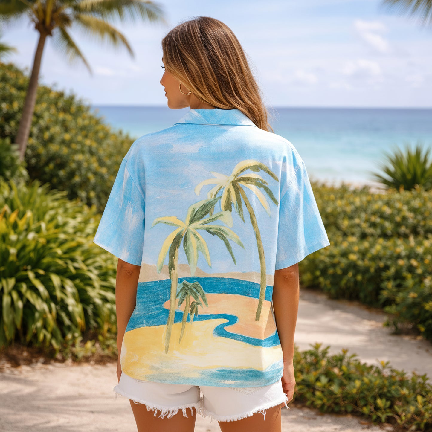 Tropical Palm Island Hawaiian Shirt