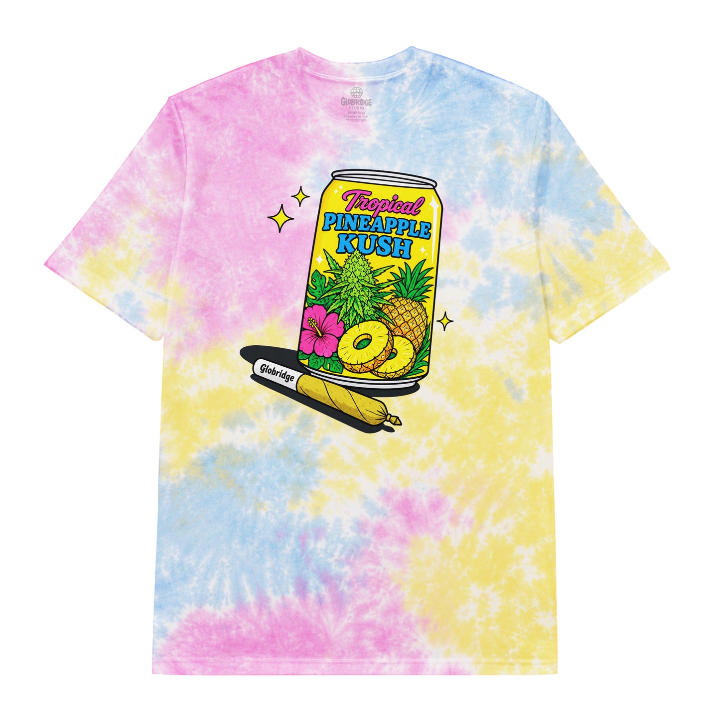 Tropical Pineapple Kush Pastel Tie-Dye T-Shirt