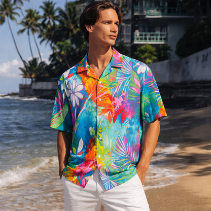 Tropical Watercolor Hawaiian Shirt