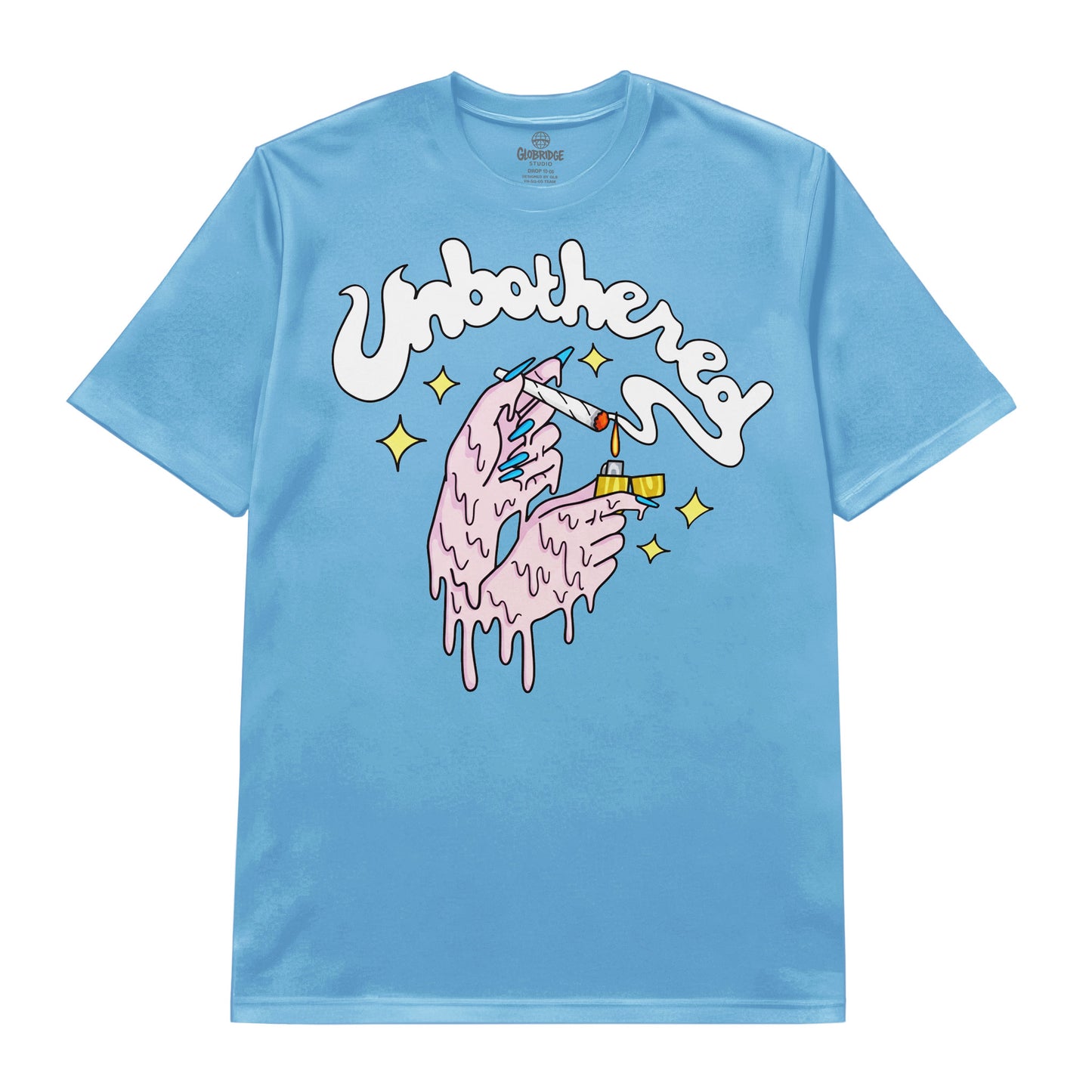 Unbothered Cartoon Sky Blue T-Shirt