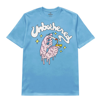 Unbothered Cartoon Sky Blue T-Shirt