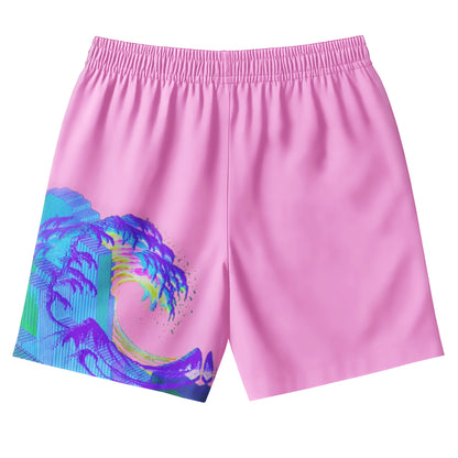 Vaporwave Ocean Wave Hawaiian Shirt & Shorts Set