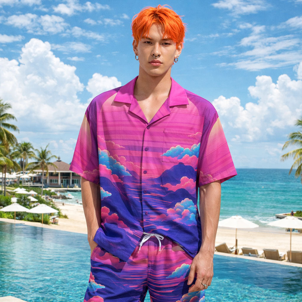 Vaporwave Sunset Shirt & Shorts Set
