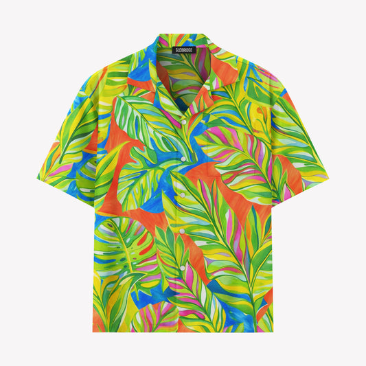 Vibrant Tropical Leaf Hawaiian Shirt