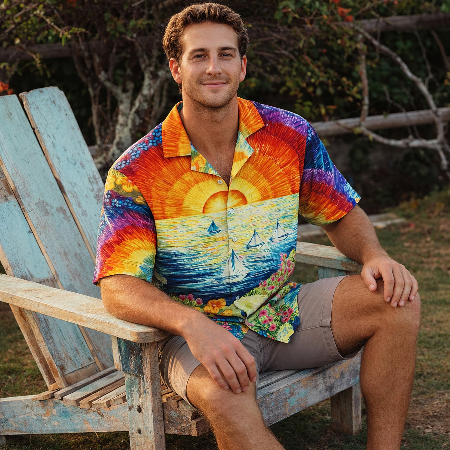 Vintage Coastal Sunset Hawaiian Shirt