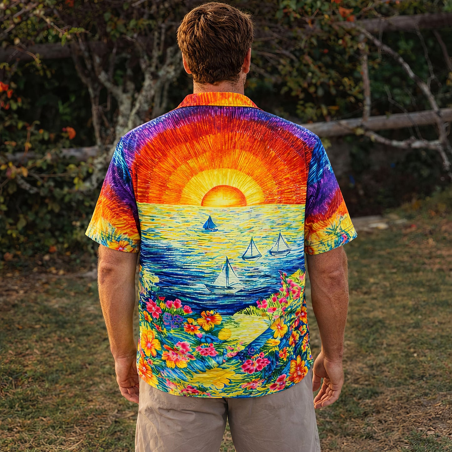 Vintage Coastal Sunset Hawaiian Shirt