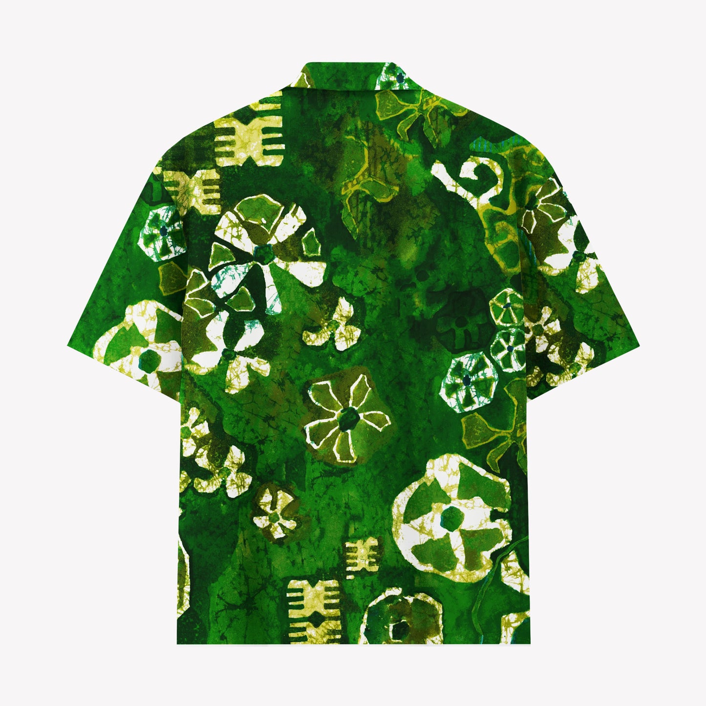 Vintage Green Batik Hawaiian Shirt