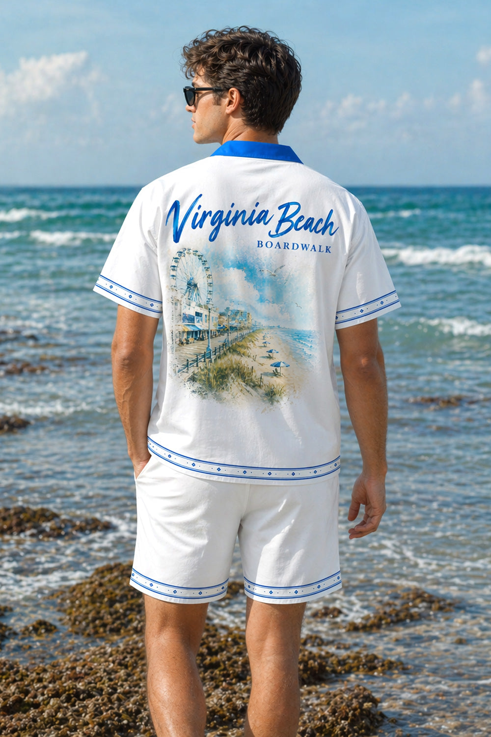 Virginia Beach Boardwalk Hawaiian Shirt & Shorts Set