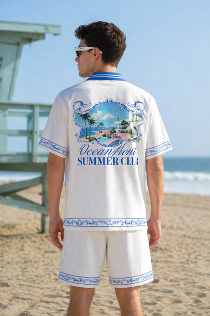 Virginia Beach Oceanfront Summer Club Hawaiian Shirt & Shorts Set