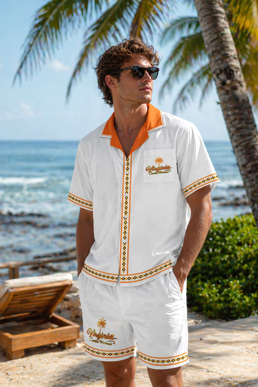 Virginia Coastal Weekend Hawaiian Shirt & Shorts Set