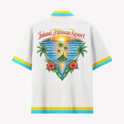 Waikiki Island Hibiscus Resort Hawaiian Shirt & Shorts Set