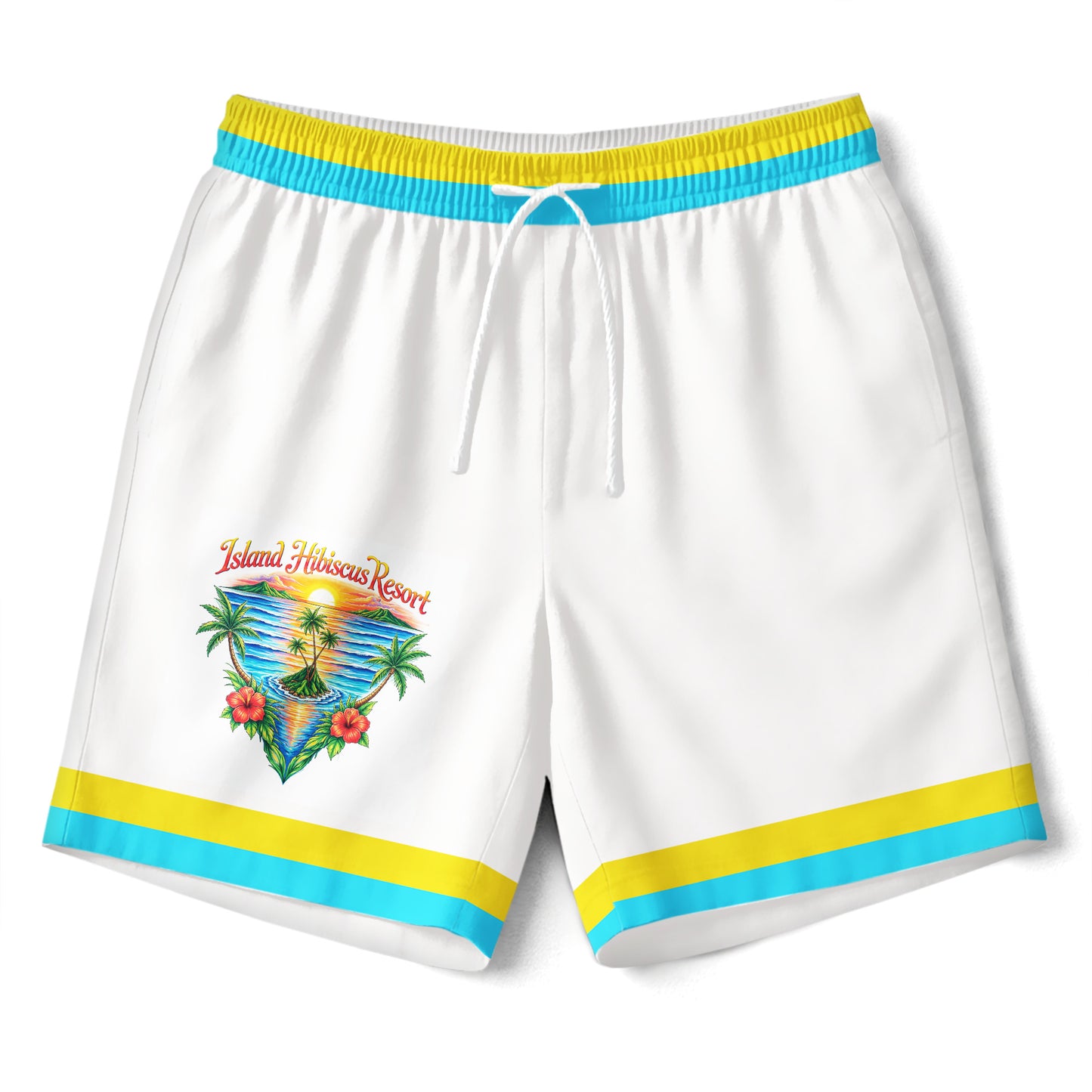 Waikiki Island Hibiscus Resort Hawaiian Shirt & Shorts Set