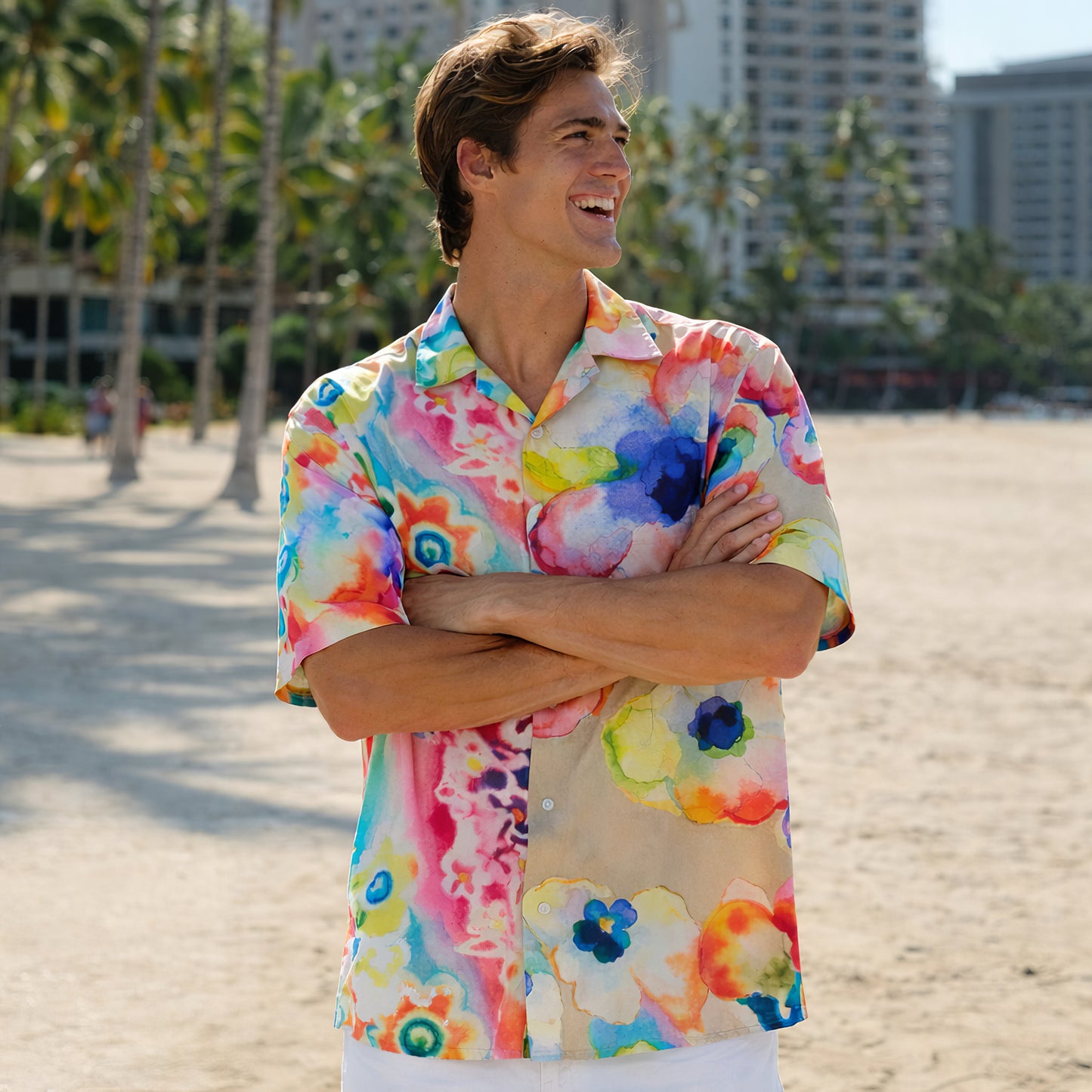Watercolor Floral Hawaiian Shirt