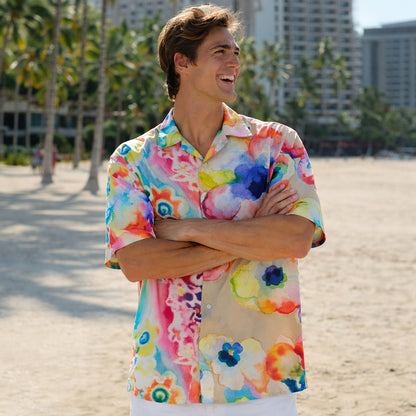 Watercolor Floral Hawaiian Shirt