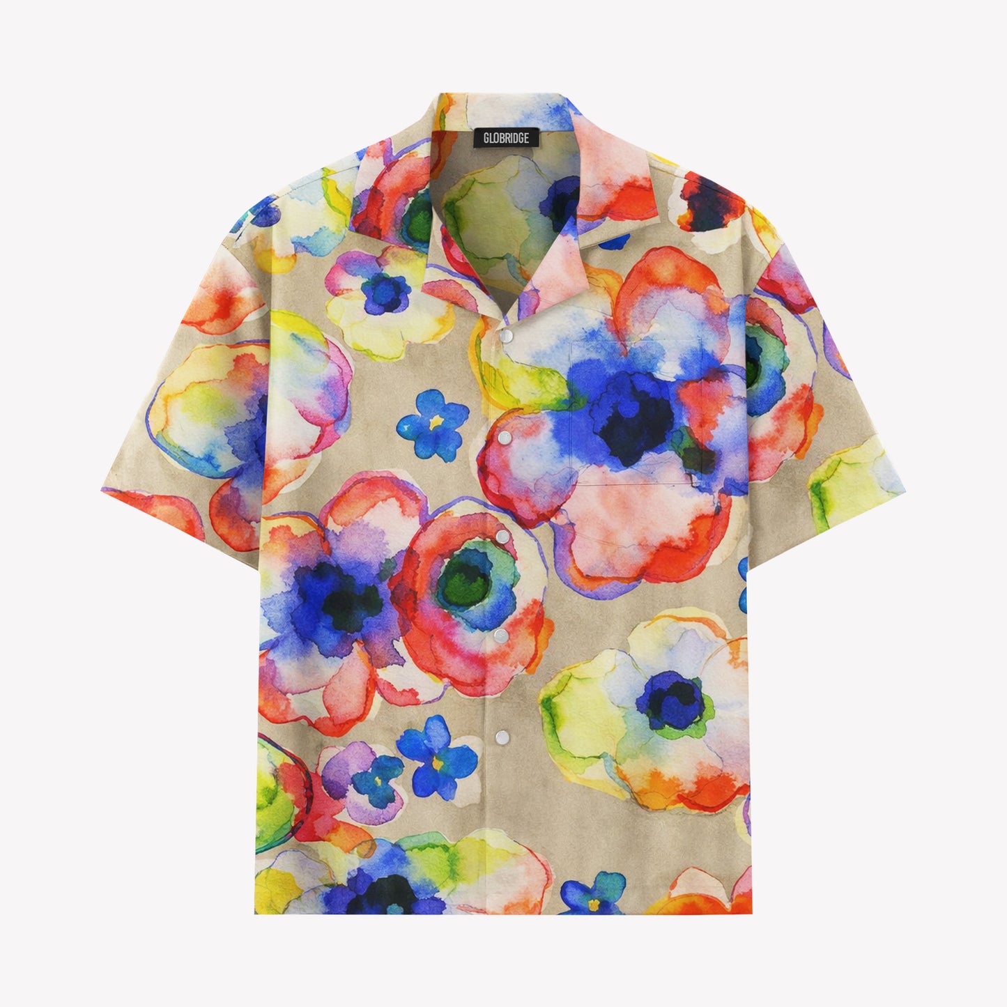 Watercolor Floral Hawaiian Shirt
