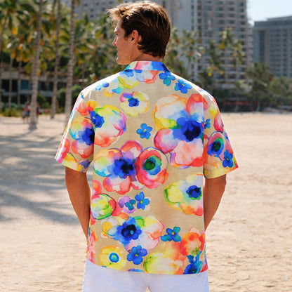 Watercolor Floral Hawaiian Shirt