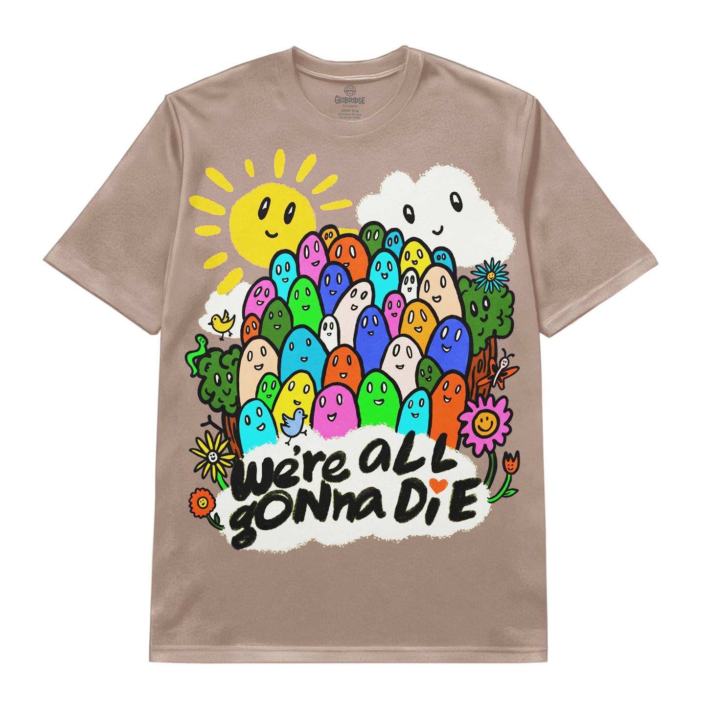 We’re All Gonna Die Cute Doodle Art Tee