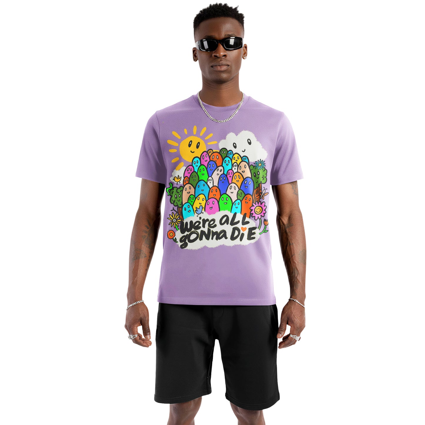 We’re All Gonna Die Cute Doodle Art Tee