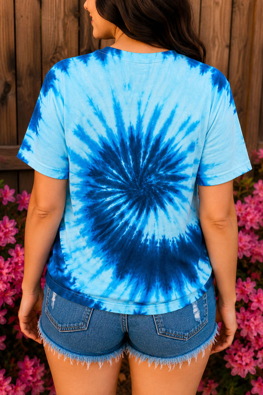 Weed Is All We Need Blue Tie Dye Tee