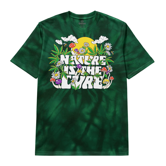 Nature Is the Cure Green Tie-Dye T-Shirt