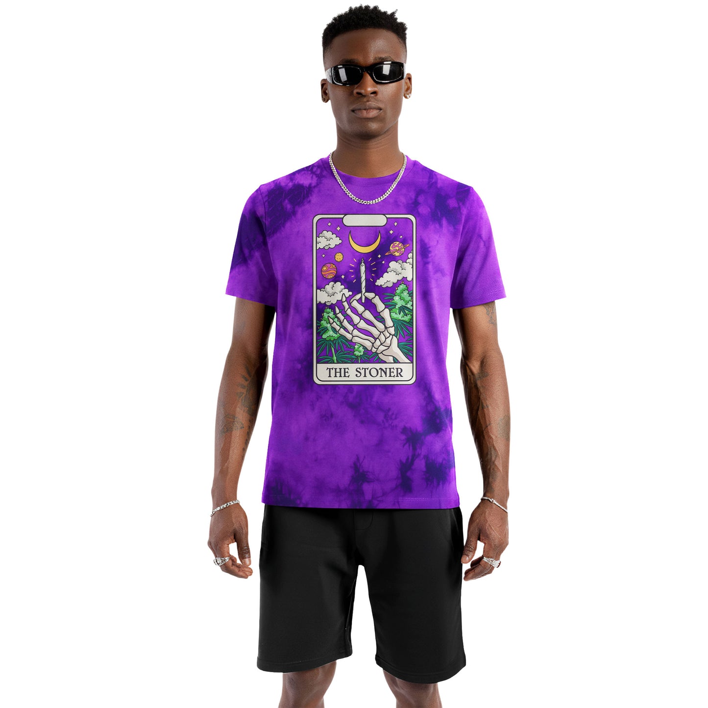 The Stoner Tarot Purple Tie-Dye T-Shirt
