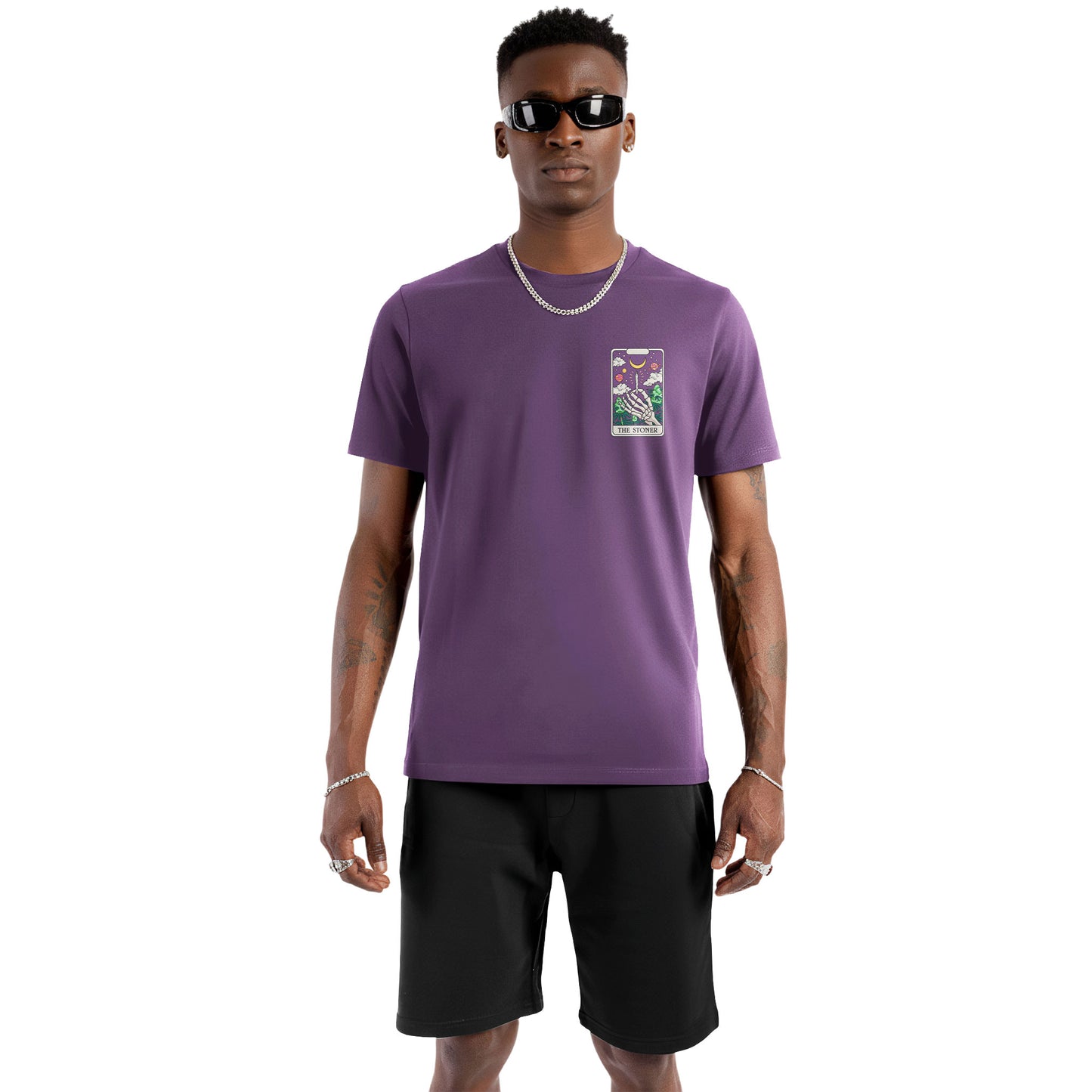 The Stoner Tarot Purple Graphic T-Shirt